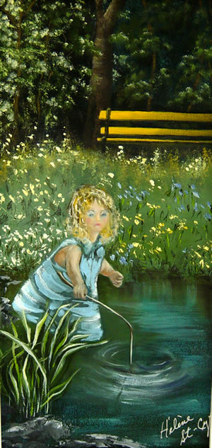 petite fille à la pêche