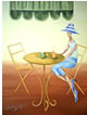 peinture: la dame en bleu